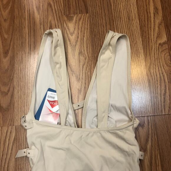 Maison Lejaby Paris One-Piece XS Clous Cream Beige Plunging V Neck NWT's $250 - Picture 8 of 12